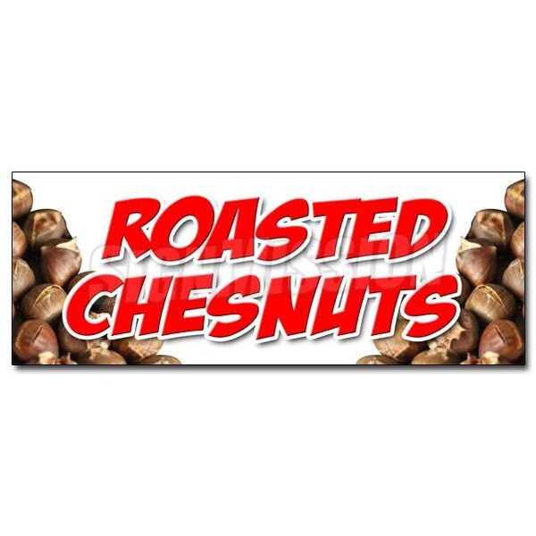 ROASTED CHESTNUTS DECAL sticker cooked open flame snack nuts peanuts food, D-12 Roasted Chestnuts